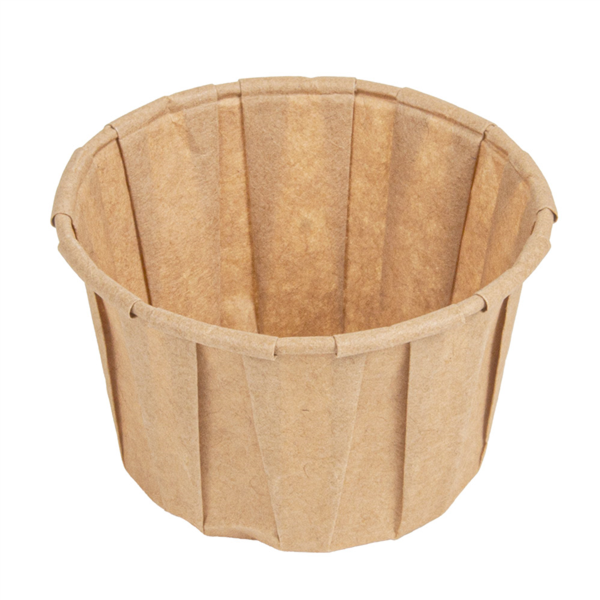 TARRINAS PAPEL PLISADO 90 ML (3 oz) 80 G/M2 Ø6,5/4,9x3,8 CM NATURAL PERG. ANTIGRASAS (250 UNID.)