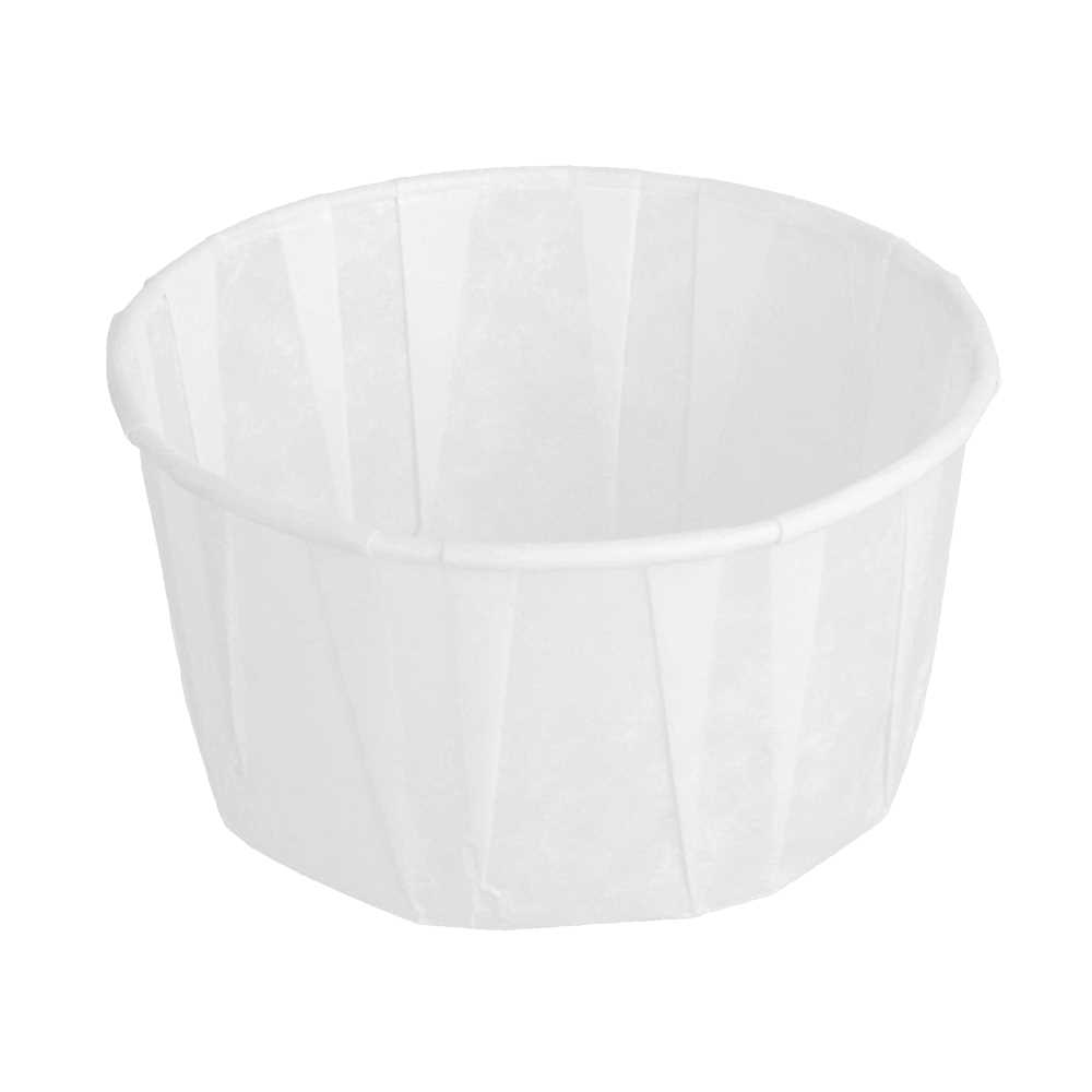 [126.79] TARRINAS PAPEL PLISADO 100 ML (3,2 oz) 80 G/M2 Ø6,6/5x4,2 CM BLANCO PERG. ANTIGRASAS (250 UNID.)