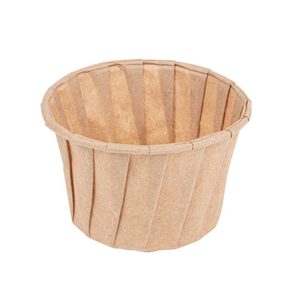 [226.16] TARRINAS PAPEL PLISADO 100 ML (3,2 oz) 80 G/M2 Ø6,6/5x4,2 CM NATURAL PERG. ANTIGRASAS (250 UNID.)
