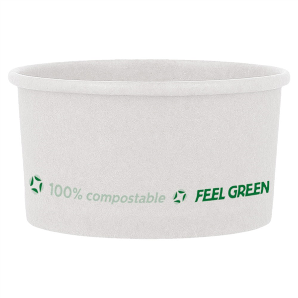[265.33] TARRINAS HELADOS 'COMPOSTABLE' 150 ML 240 G/M2 Ø8,5x4,5 CM BLANCO CARTONCILLO (2000 UNID.)