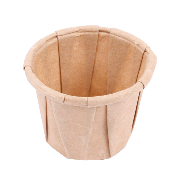 [226.12] TARRINAS PAPEL PLISADO 22 ML (0,7 oz) 80 G/M2 Ø3,8/2,6x2,8 CM NATURAL PERG. ANTIGRASAS (250 UNID.)