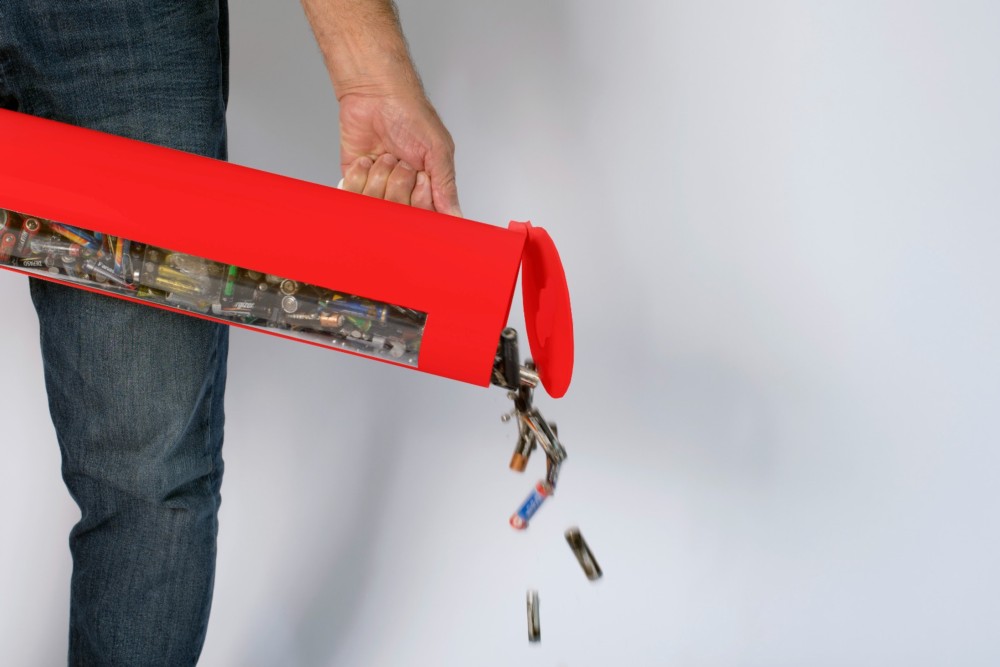 [SE04110] Contenedor Metálico Rojo para Pilas 10 L