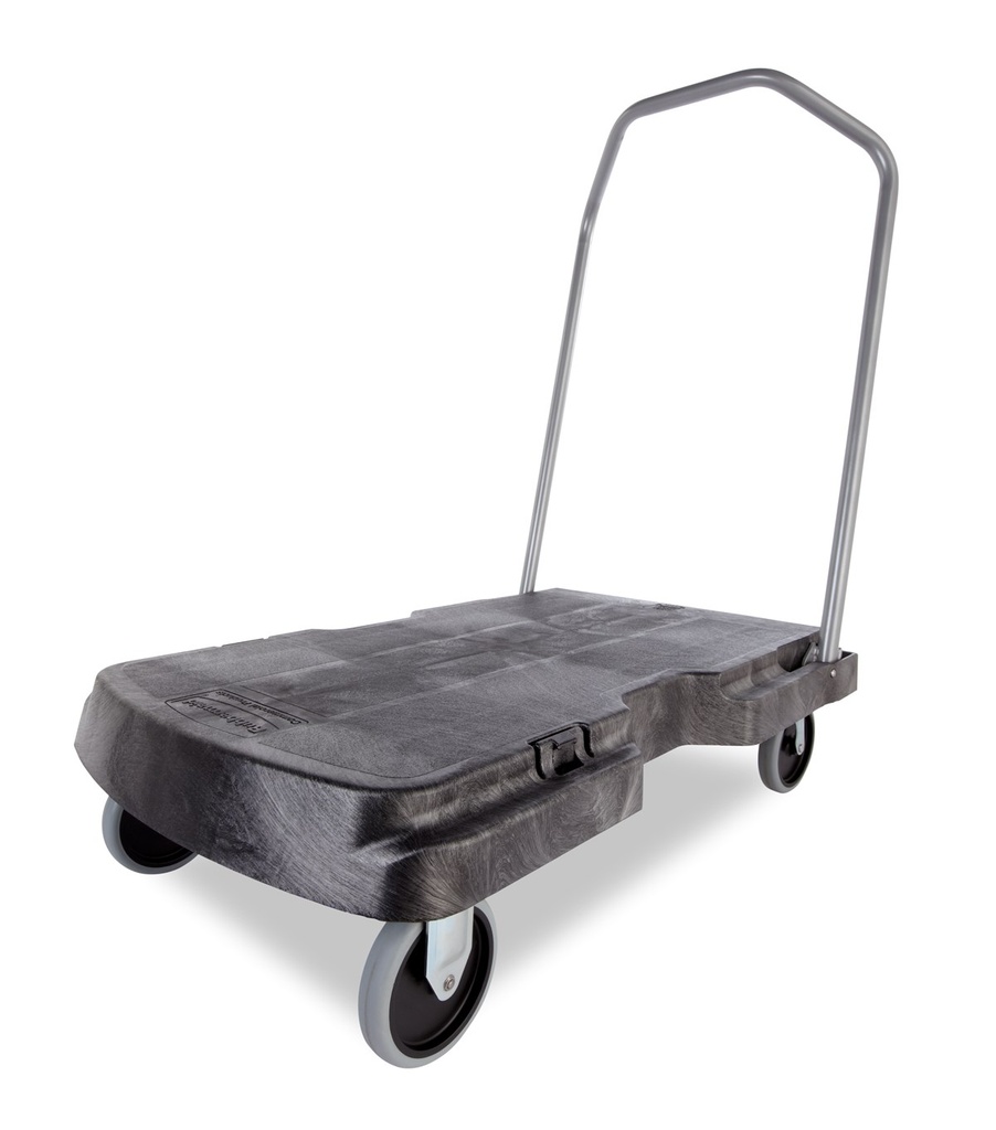 Carro triple con mango fácil de usar, de uso estándar, con ruedas de 12,7 cm, negro