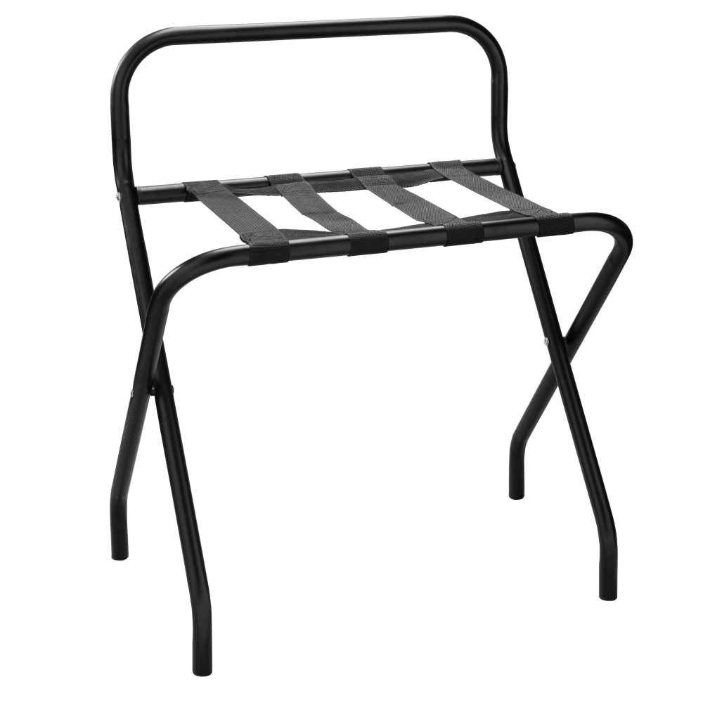 [8662275] Soporte De Maletas Rack Metalico Negro Mate Con Respaldo