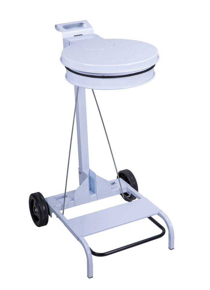 Portabolsas Redondo Movil Con Pedal Blanco