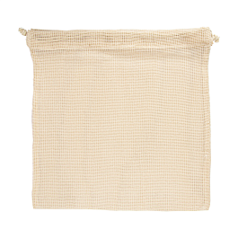 [258.61] Bolsas de malla reutilizables 33x33 cm beige algodón (25 unid.)