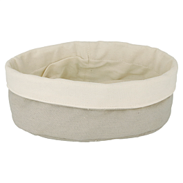 Cestas pan crema / gris 15x20x7 cm algodón (12 unid.)