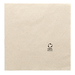 Servilletas ecolabel 2 capas 'paper pack' 18 g / m2 39x39 cm natural tissue reciclado (1600 unid.)