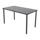 Mesa rectangular 'supra-tek' 130x70x75 cm negro hierro (1 unid.)