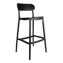 Taburete alto con respaldo 'supra-tek' 52x46x102 cm negro pp (4 unid.)