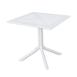 Mesa cuadrada 'supra-tek' 80x80x75 cm blanco pp (1 unid.)