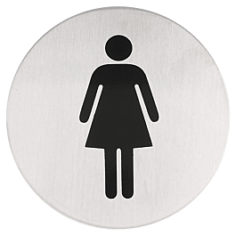 [133.46] Placa autoadhesiva "señoras" ø 7,5 cm plateado inox (1 unid.)