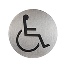 Placa autoadhesiva "accesible" ø 7,5 cm plateado inox (1 unid.)