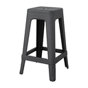 Taburete apilable 'supra-tek' 39x39x65 cm negro pp (4 unid.)