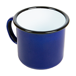 [261.20] Tazas 'enamelware' 350 ml ø 8x8 cm azul acero esmaltado (6 unid.)