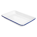 Bandejas rectangulares 'enamelware' 23x15x2,5 cm blanco acero esmaltado (6 unid.)
