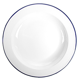 [261.27] Platos llanos 'enamelware' ø 24,3x2,8 cm blanco acero esmaltado (6 unid.)
