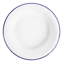 [261.29] Platos hondos 'enamelware' 330 ml ø 18x3,5 cm blanco acero esmaltado (6 unid.)
