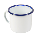 Tazas 'enamelware' 500 ml ø 9x9 cm blanco acero esmaltado (6 unid.)