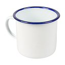 Tazas 'enamelware' 700 ml ø 10x10 cm blanco acero esmaltado (6 unid.)