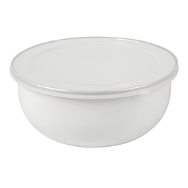 [264.85] Boles con tapa 'enamelware' 1000 ml ø 18x7,3 cm blanco acero esmaltado (6 unid.)