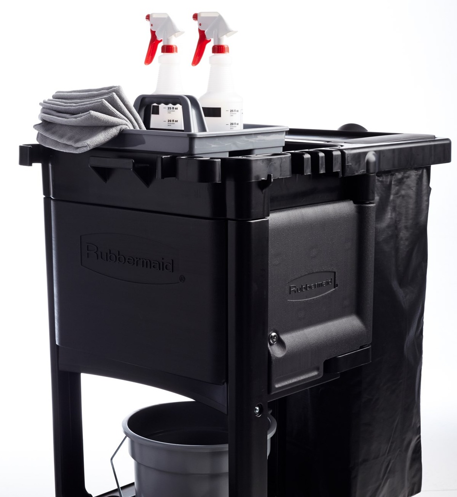 [1861443] Kit de Puerta de Armario con Cerradura para Carros de Limpieza Tradicionales, Negro