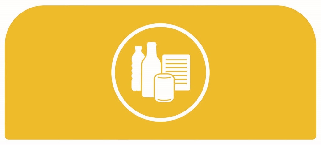 Pegatina Contenedor Acero Configure™ para Plástico en Amarillo 57 L