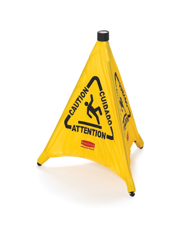 [FG9S0000YEL] Cono Desplegable Multilingüe con Mensaje de «suelo Mojado», 50,8 Cm, Amarillo