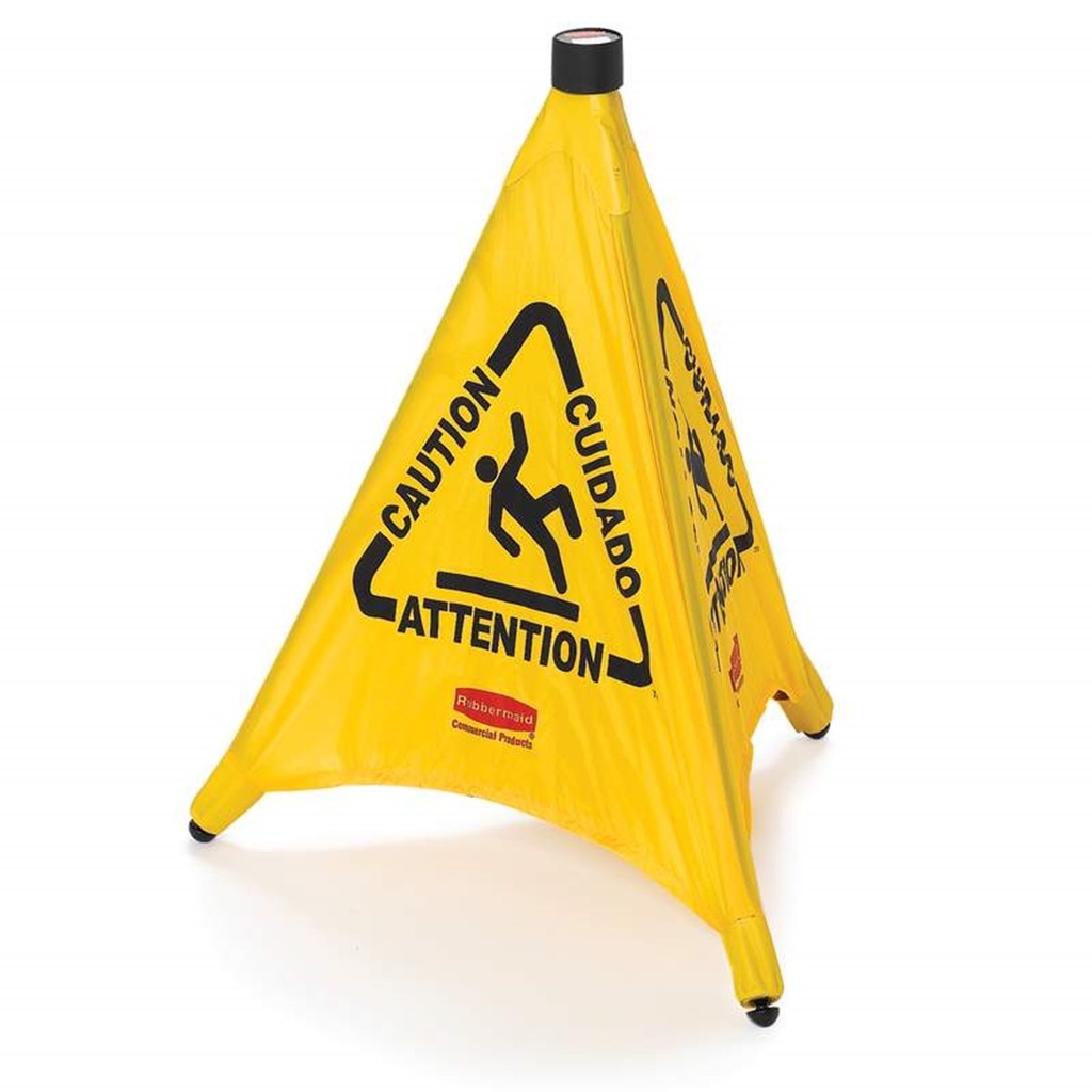 [FG9S0100YEL] Cono Desplegable Multilingüe con Mensaje de «suelo Mojado», 76,2 Cm, Amarillo