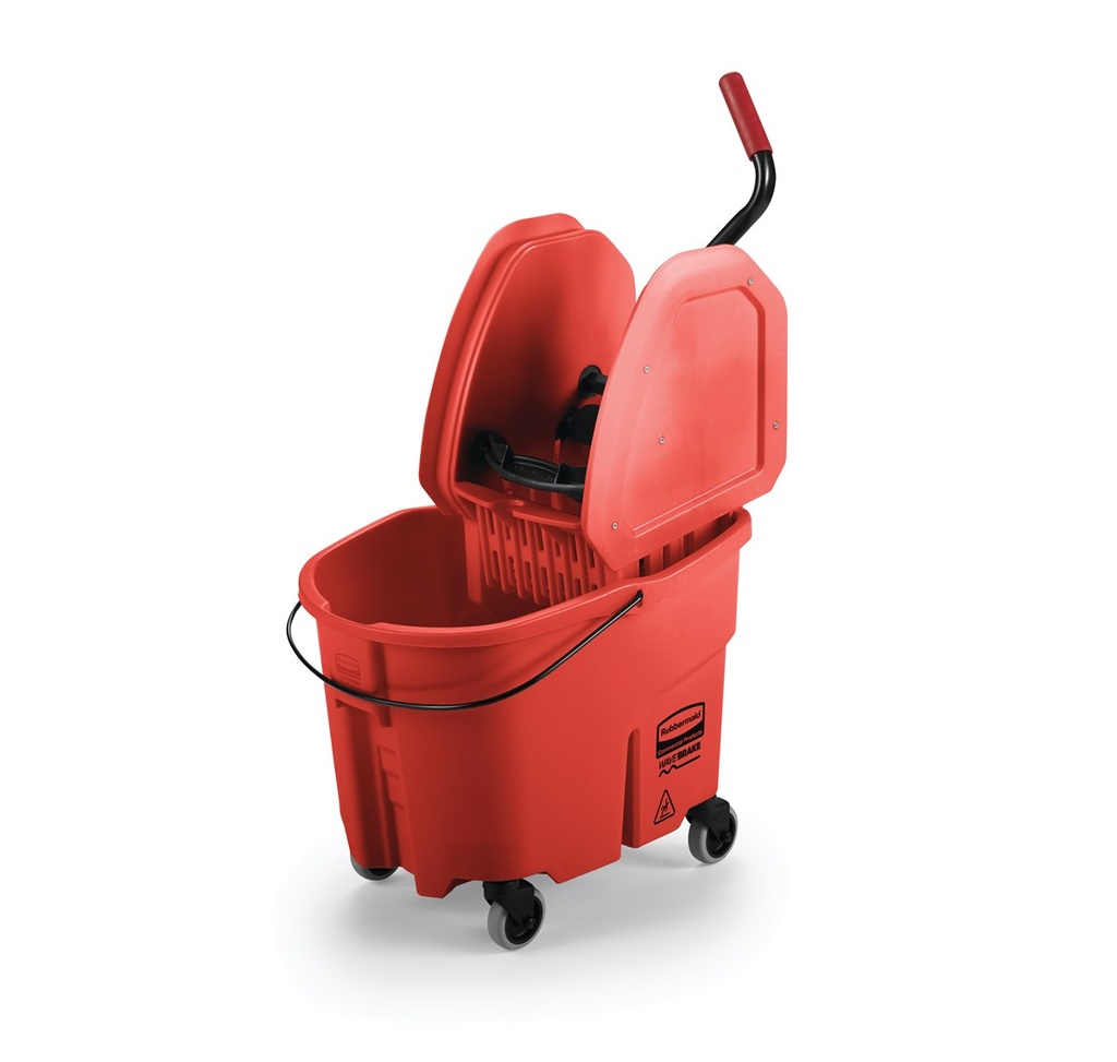 [FG757888RED] Cubo con Prensa y Escurridor WaveBrake® 33,1 L, Rojo