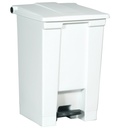 Papelera de Pedal, 45 Litros, Blanca