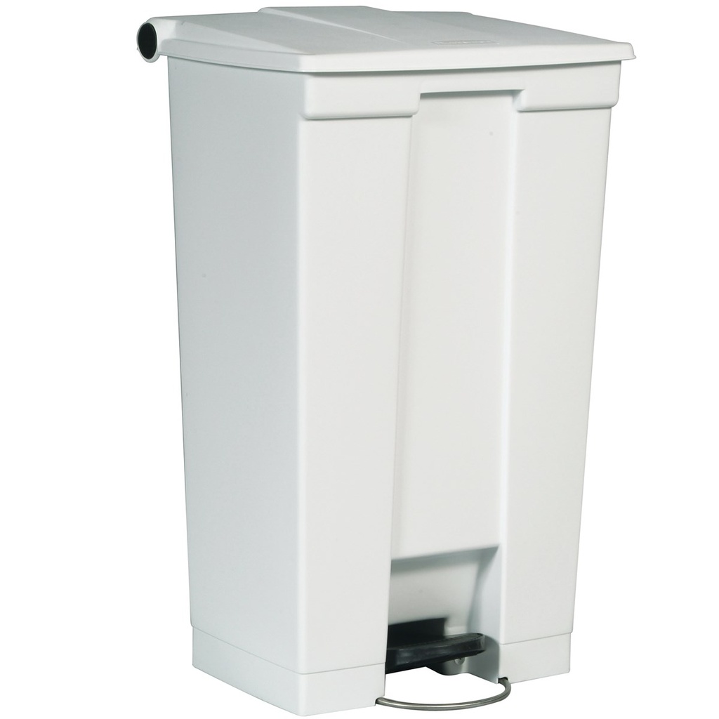 Papelera de Pedal, 87 Litros, Blanca