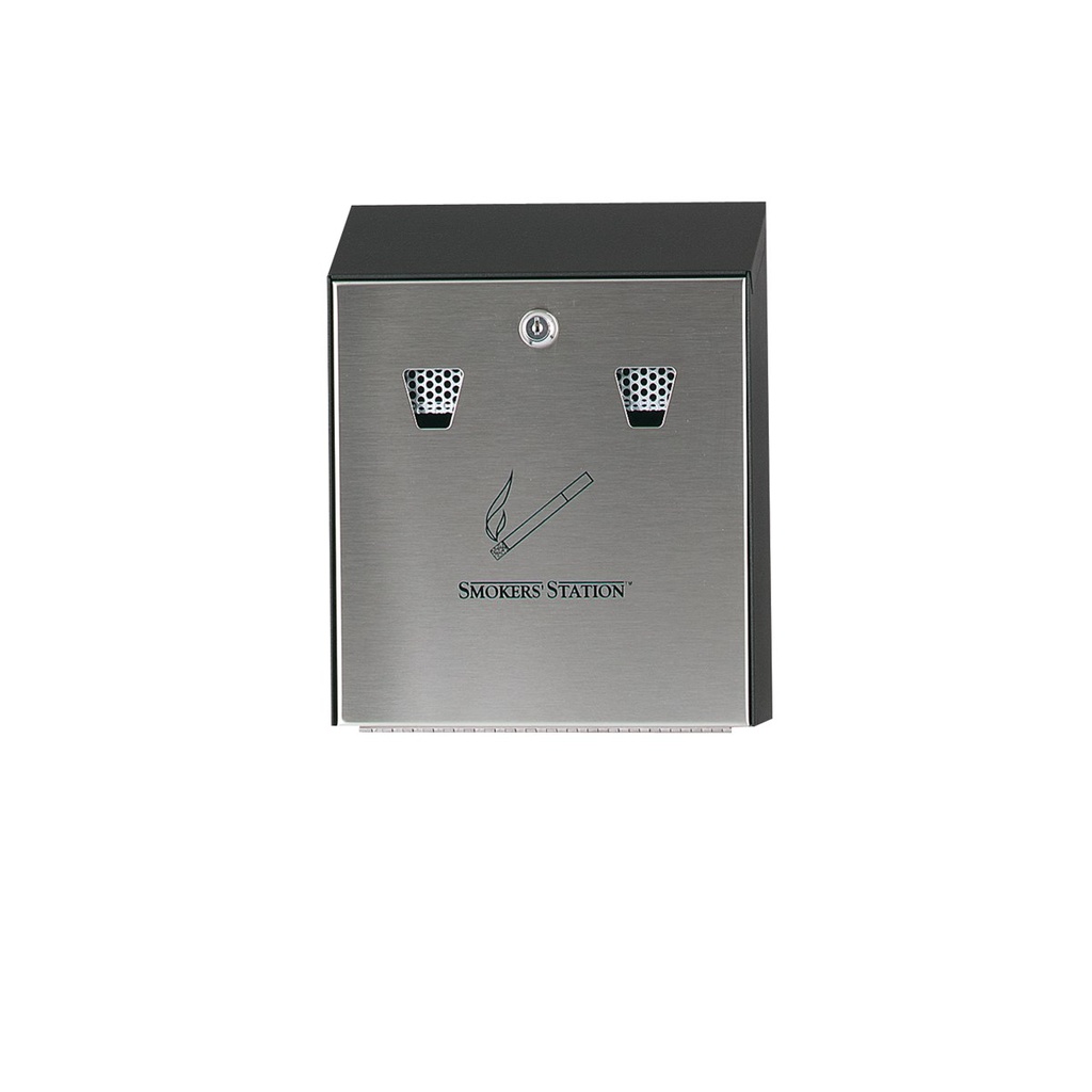 [FGR1012EBK] Punto de Fumadores de Pared con Cerradura Negro