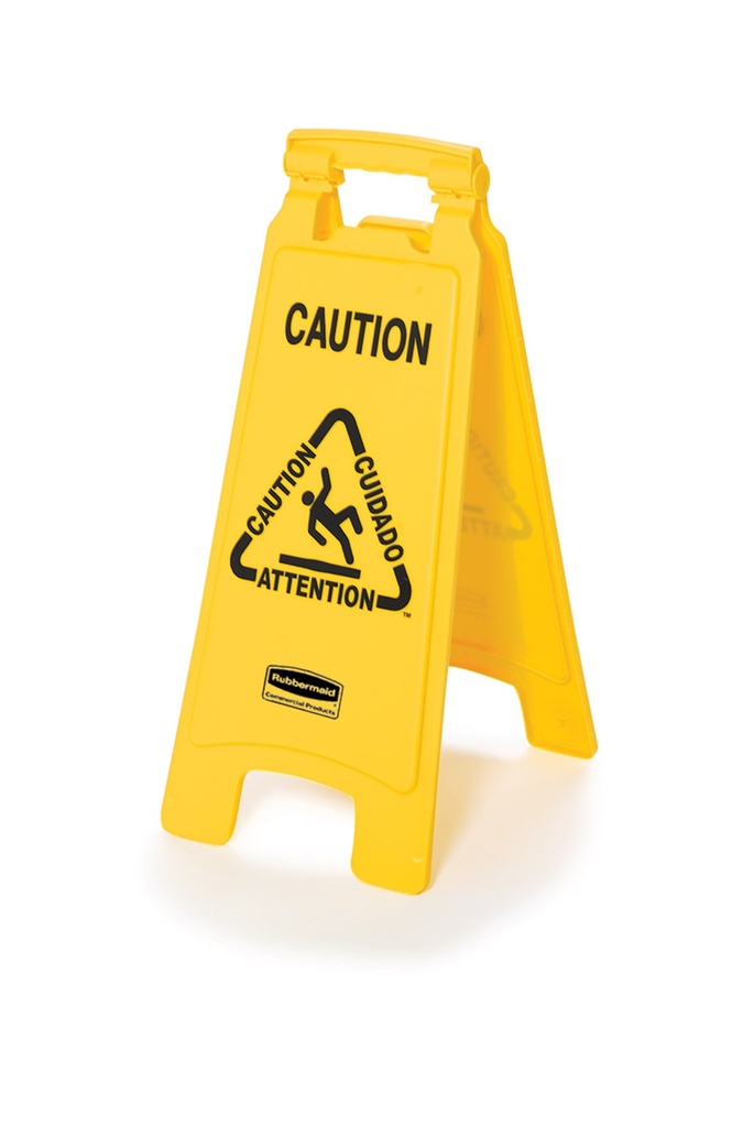 [FG611200YEL] Señal Multilingüe Executive SERIES™ con Aviso «cuidado», a Dos Caras, 66 Cm, Negra
