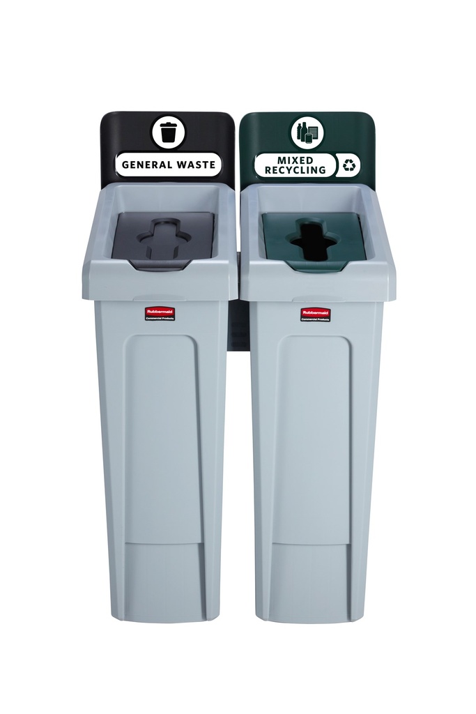 [2129601] Juego de Dos Contenedores de Reciclaje Slim JIM®: Residuos Generales/reciclaje Mixto