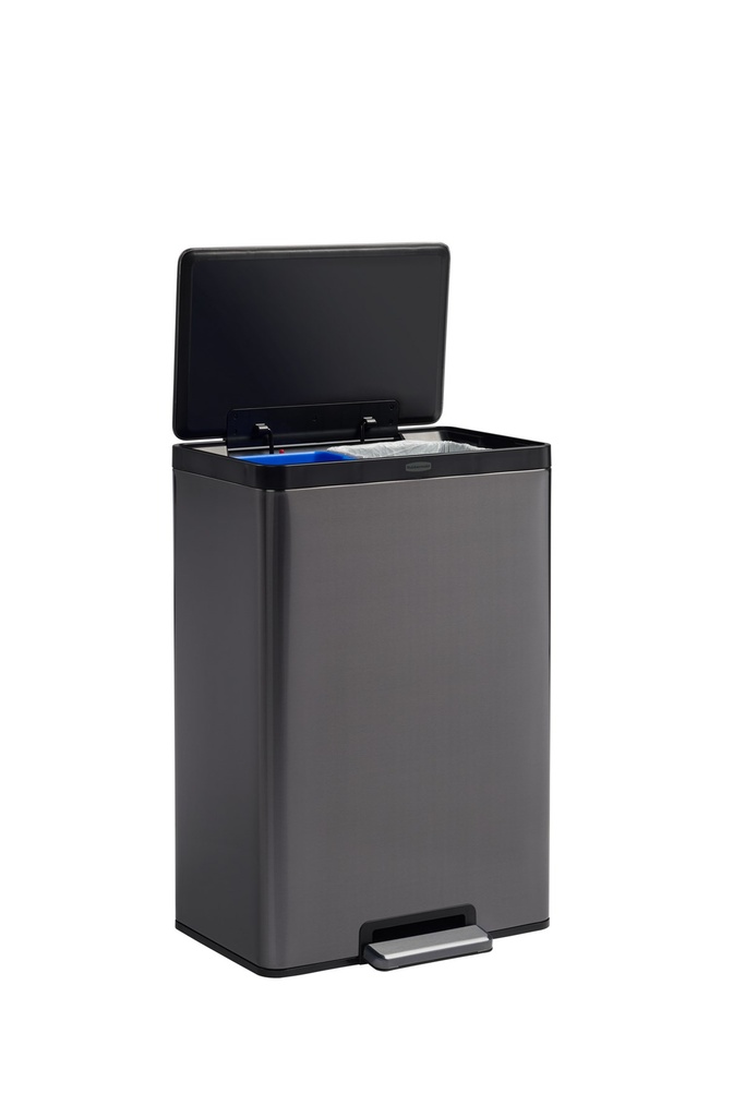 [2145987] Contenedor con Pedal Rubbermaid Elite 39l Acero Inoxidable, Doble Compartimento