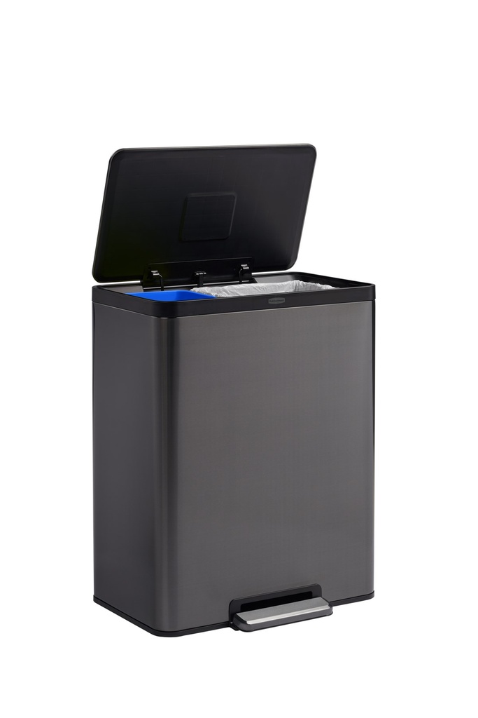 [2145985] Contenedor con Pedal Rubbermaid Elite 60l Acero Inoxidable, Doble Compartimento