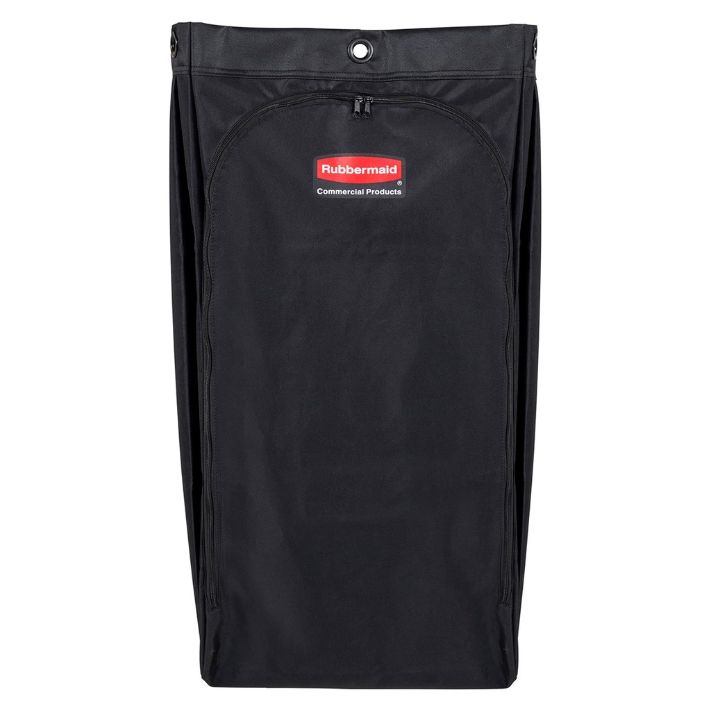 [2202530] Bolsa de Lona Executive de Gran Capacidad para Carros de Limpieza, Forro de Vinilo, Negra, 114 L