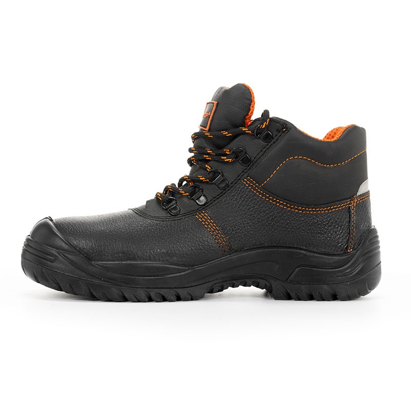 [226] Eurio, Bota Cuero Negro Grabado S3 Sr Cordones
