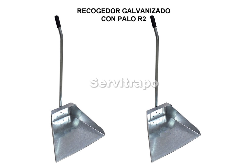 Recogedor Galvanizado (Gran Tamaño On Palo Galvanizado)