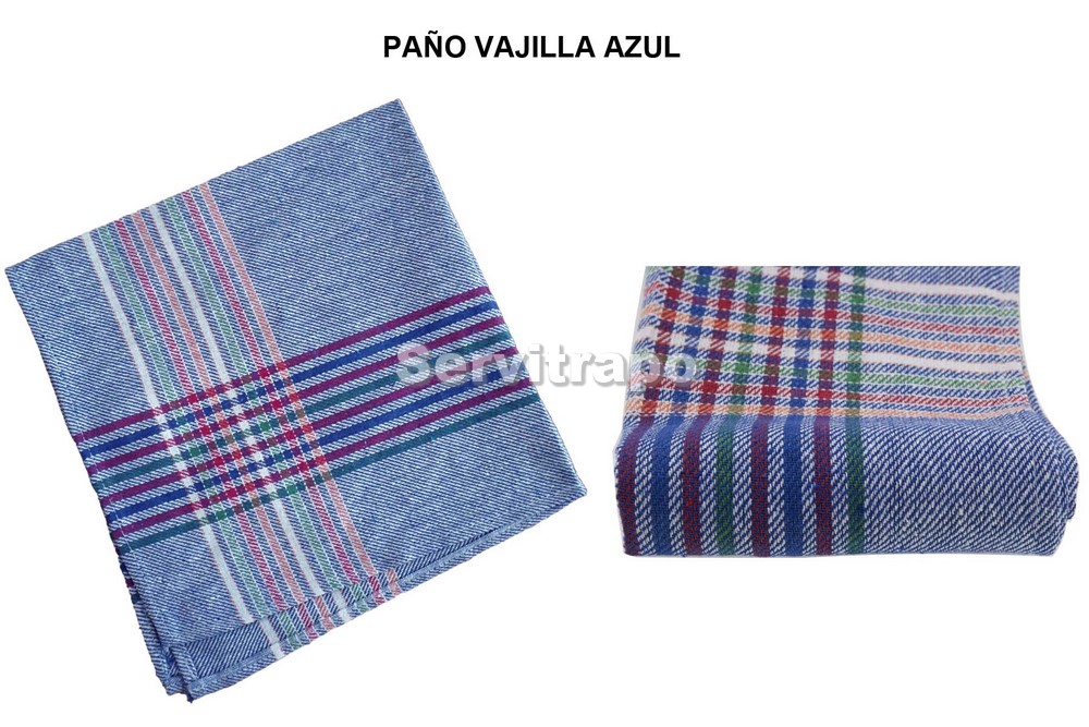 Paño Vajilla Algodón Azul Pack-12