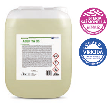 Desinfectante para superficies y vía aérea con acción detergente – Garrafa 25 L (ASEP TA 35)