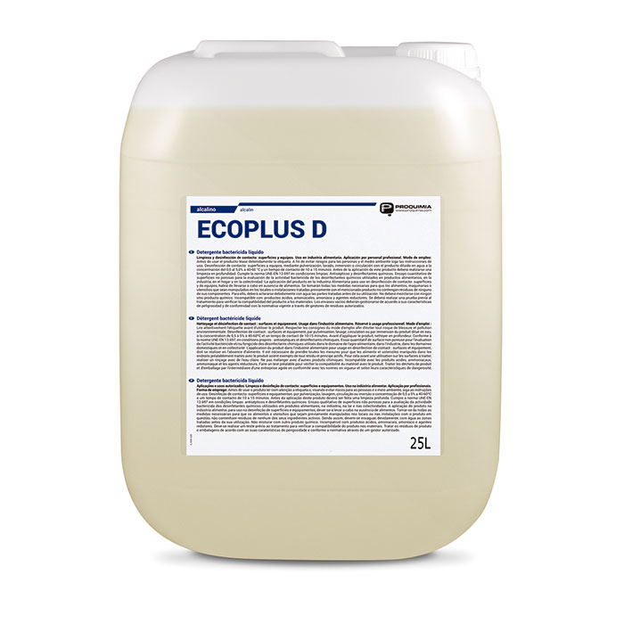 [4025718] ECOPLUS D Detergente desinfectante alcalino-clorado de espuma controlada.