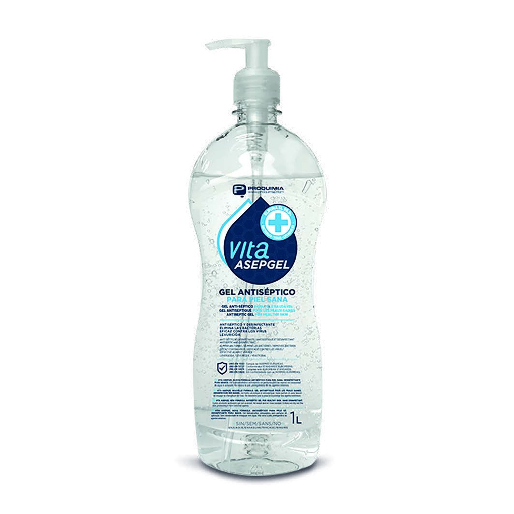 [4023903] Gel alcohólico sin perfume antiséptica Vita Asepgel 1 Litro