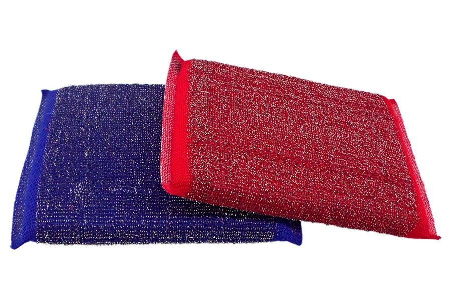 [SW712283] Estropajo de Esponja y Acero Inox Azul-Rojo Caja 36 Packs - 72 Uds