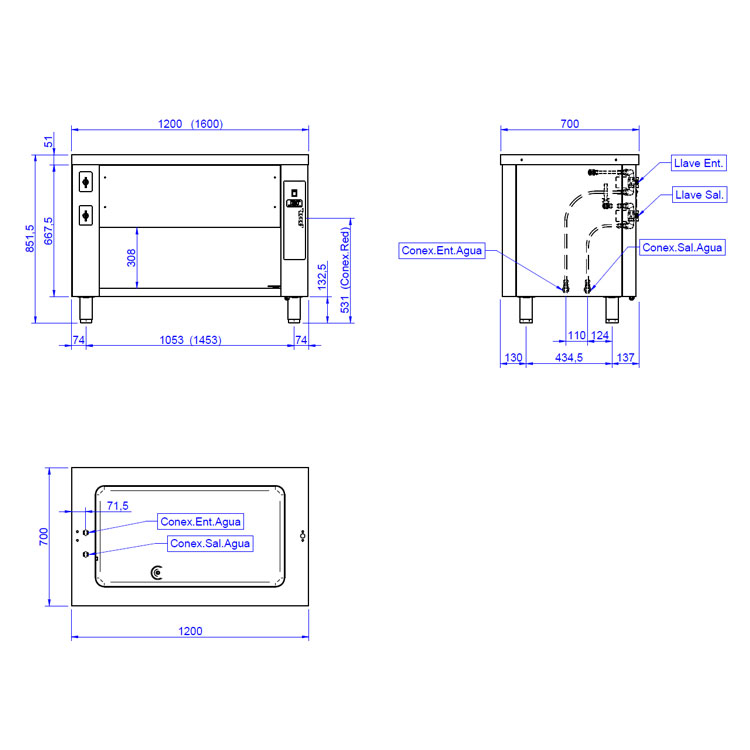 Mueble baño maría neutro