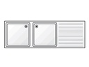 Fregadero soldada inox FI-217/21-D (mm) 2100 x 700