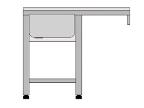 Fregadero lavavasos 1200x550 escurridor izquierda