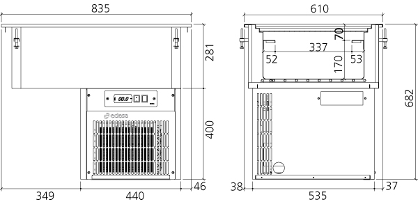 Elemento refrigerado CMCGI 835 mm
