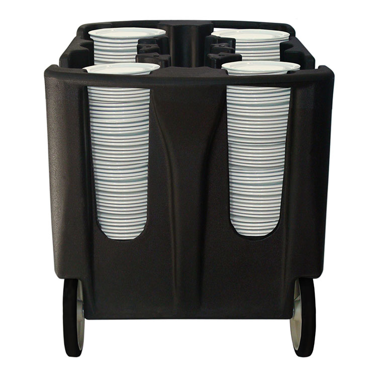 [19030309] Carro portaplatos polietileno con pozos ajustables 4 columnas Ø18-32 cm